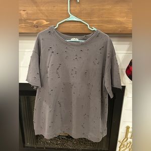 COPY - Holey Grey Thick Material Tshirt